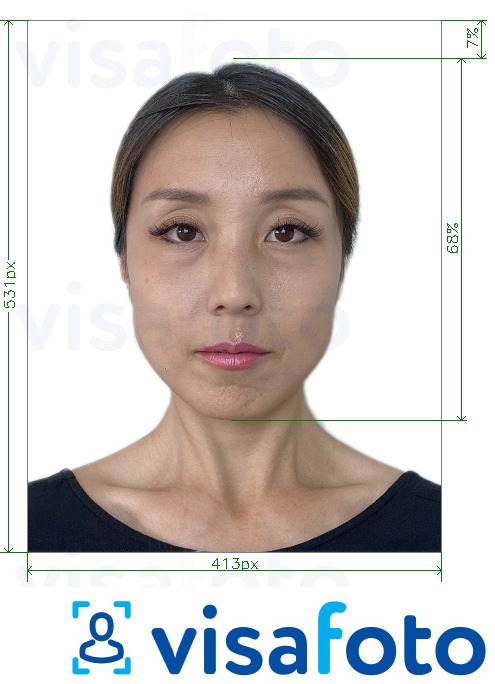Образец фотографии для Монголия паспорт онлайн с точными размерами