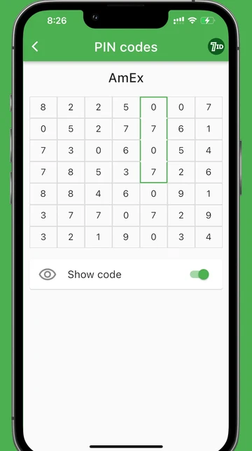 7ID: удобное решение для безопасного хранения PIN-кодов