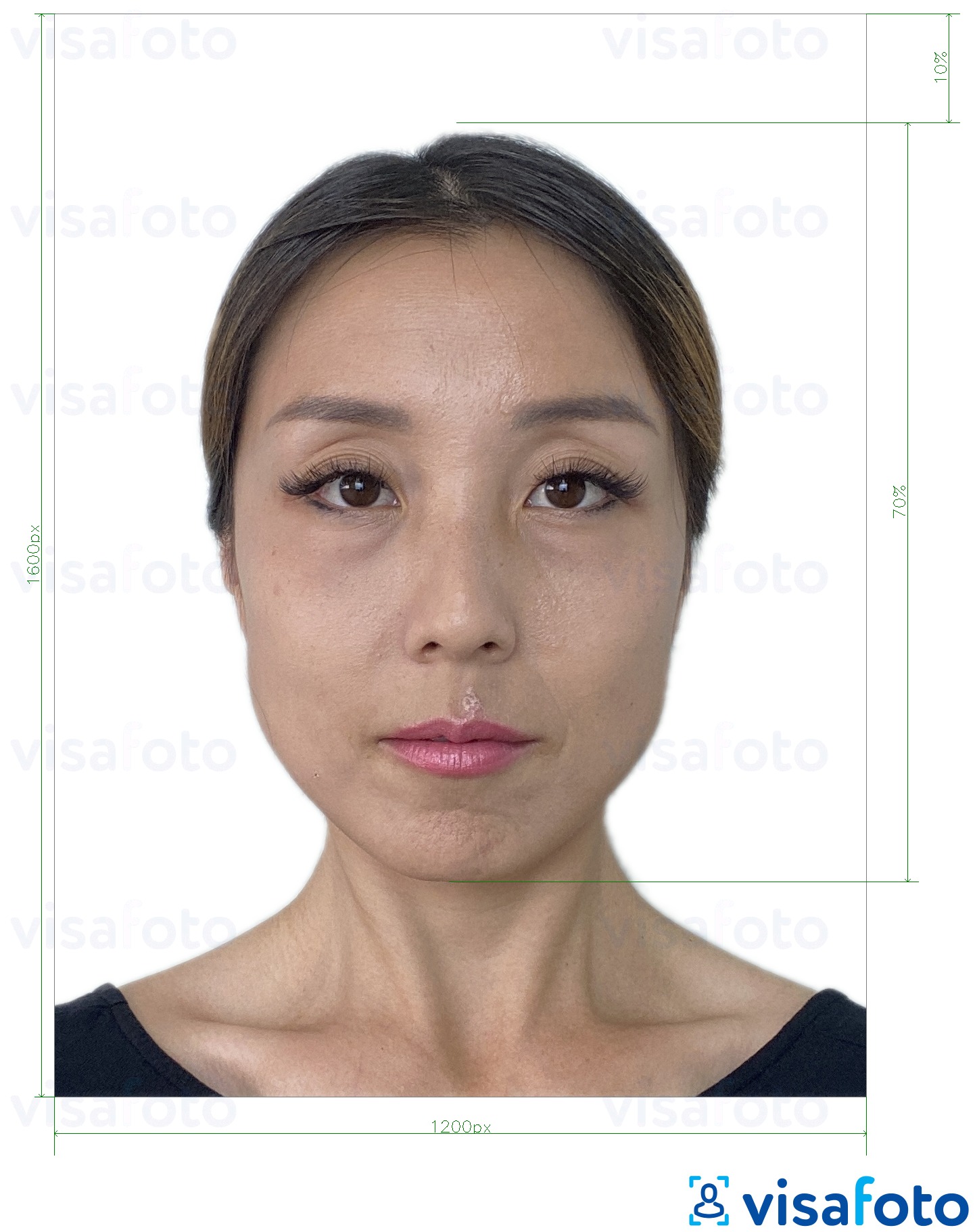 Образец фотографии для Электронный паспорт Гонконга 1200x1600 пикселей с точными размерами