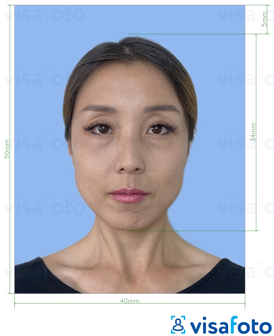 Образец фотографии для Япония иностранные водительские права 4х5 см с точными размерами