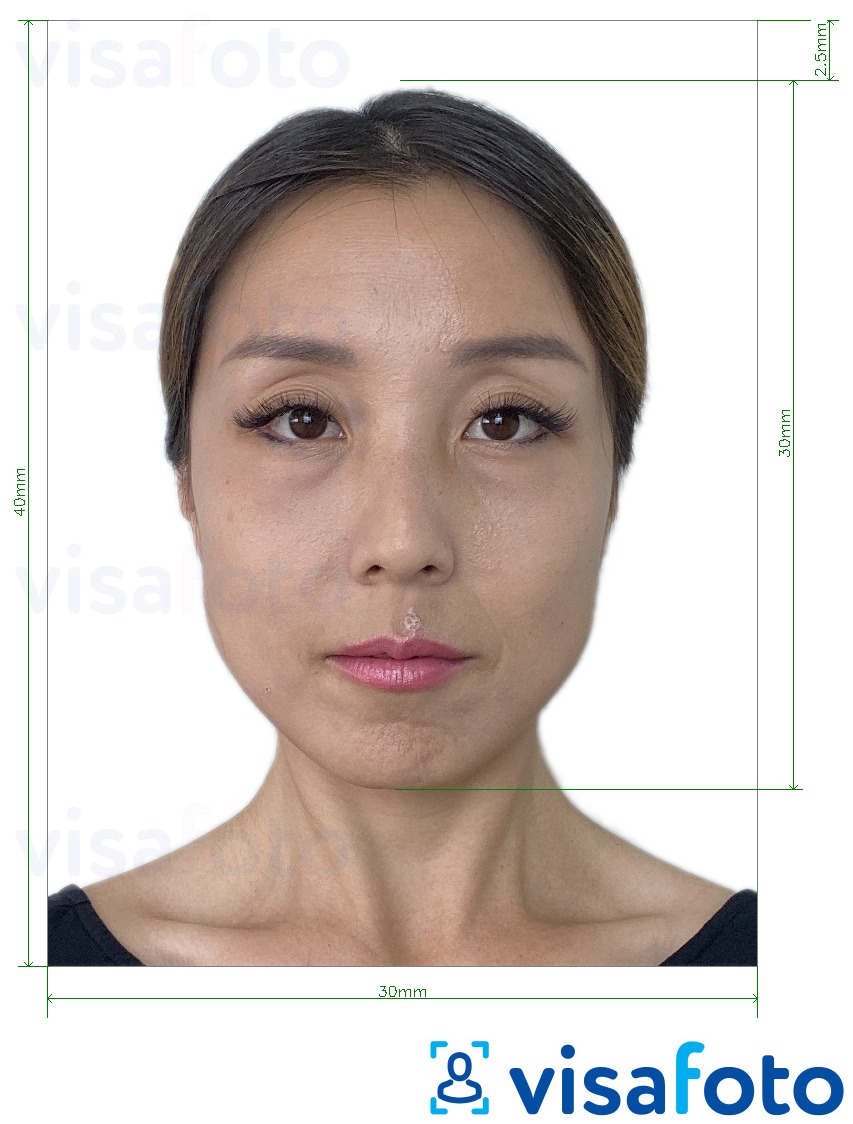 Образец фотографии для Япония резюме 3х4 см с точными размерами