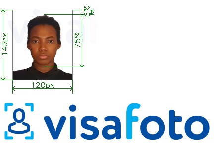 Образец фотографии для Нигерия паспорт 120х140 пикселей с точными размерами