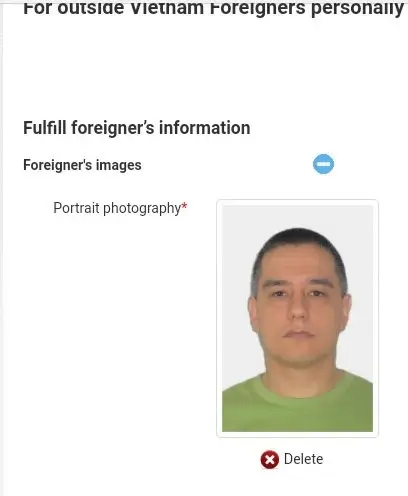 Скриншот загрузки фото на визу во Вьетнам